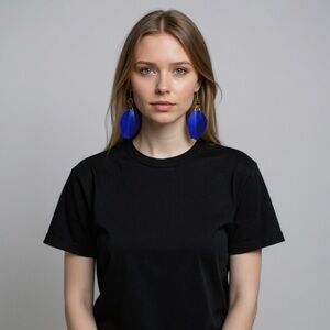 Fashion Jewelry Royal Blue Feather Earrings
